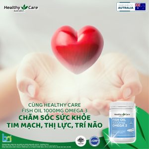 Viên uống omega 3 Healthy Care chăm sóc sức khỏe tim mạch, thị lực, trí não