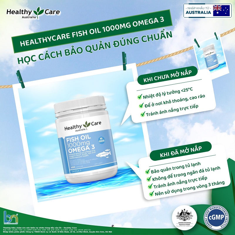 Cách bảo quản sản phẩm Omega Healthy Care