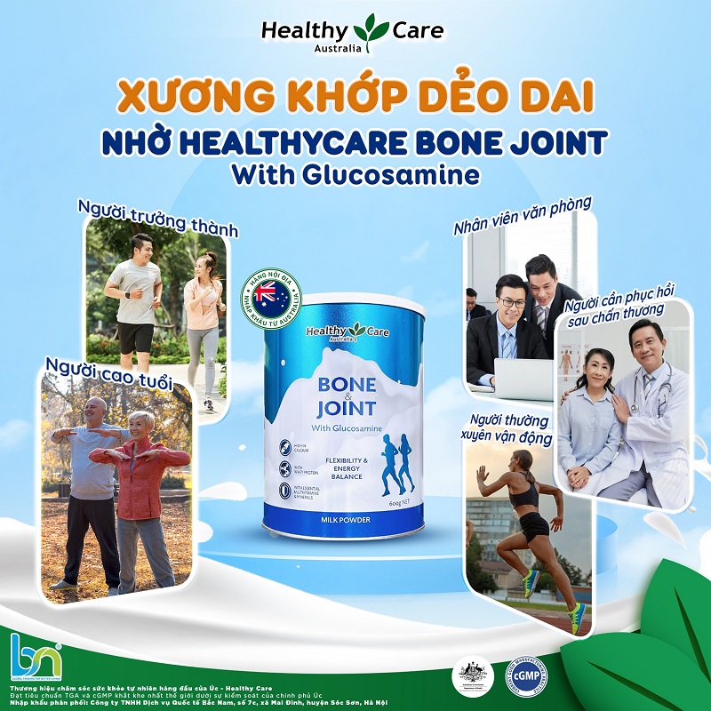 Tăng cường sức khỏe xương khớp với sữa bổ xương khớp HealthyCare
