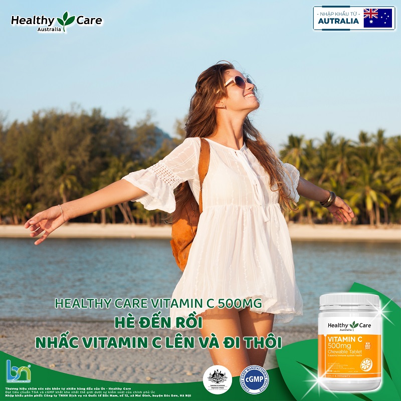Hè đến xách balo lên và đi cùng viên uống vitamin C HeakthyCare